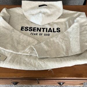 Fear of God Essentials Light Gray Hoodie